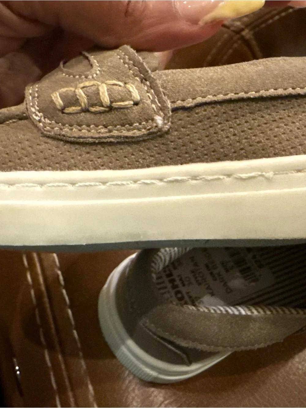 Baby boys dark beige shoes- size 5 but runs smaller